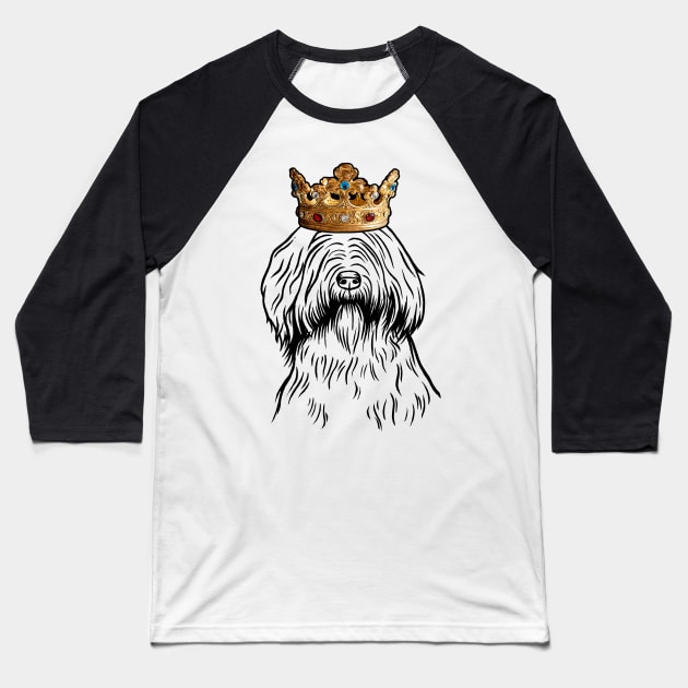 Briard Dog King Queen Wearing Crown Baseball T-Shirt by millersye